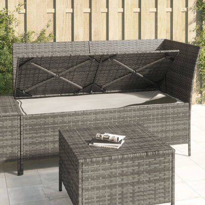 Set Divani da Giardino 3 pz con Cuscini in Polyrattan Grigio