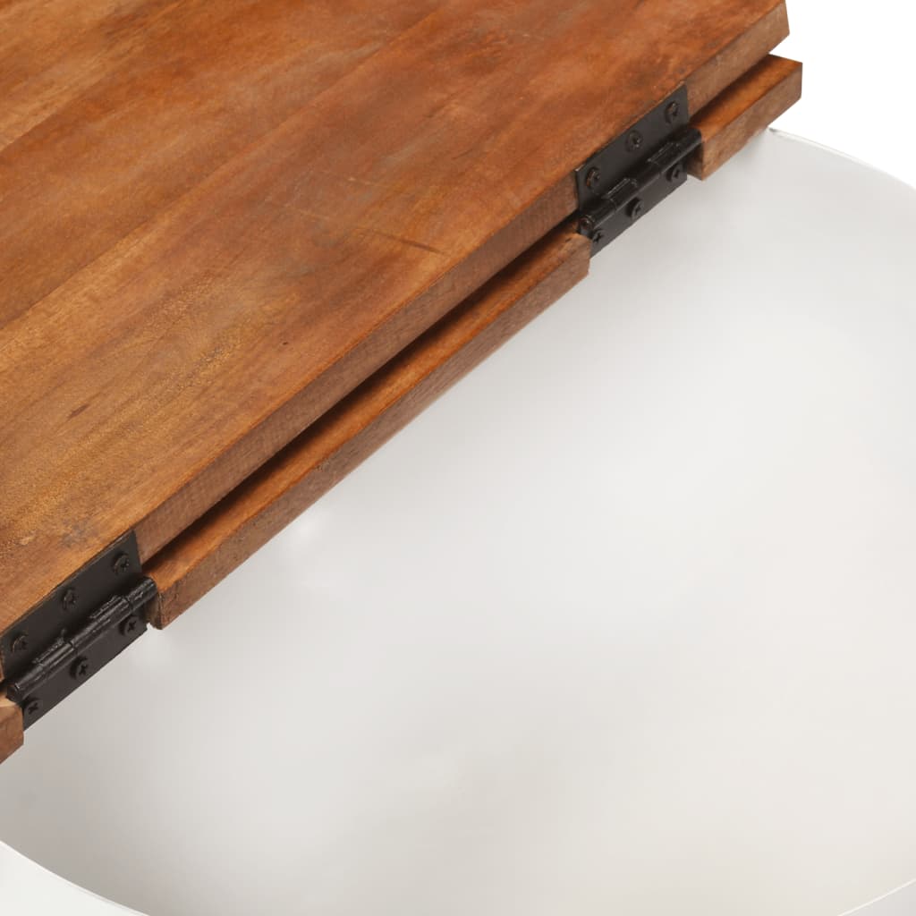 Tavolino da Salotto Bianco 50x27 cm Legno Massello di Recupero | homemem39