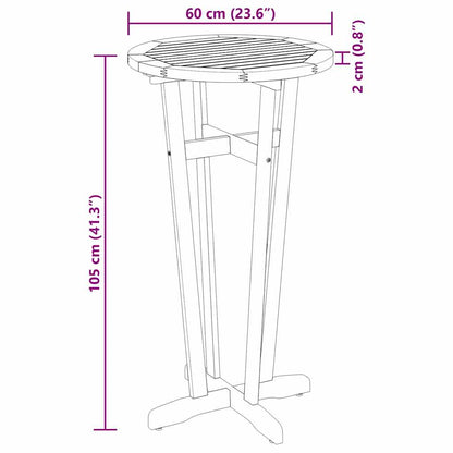 Tavolo da Bar da Giardino Ø60x105 cm Legno Massello di Acacia - homemem39