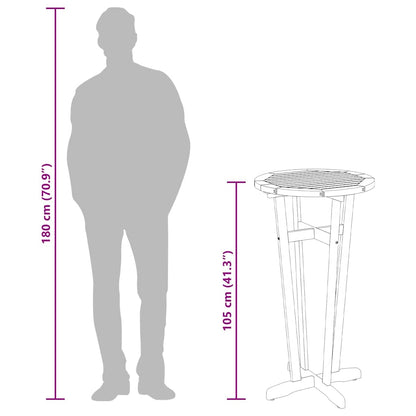 Tavolo da Bar da Giardino Ø60x105 cm Legno Massello di Acacia - homemem39