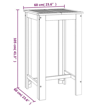 Tavolo da Bar da Giardino 60x60x105 cm Legno Massello di Acacia - homemem39