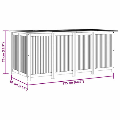 Contenitore da Giardino 175x80x75cm in Legno Massello di Acacia - homemem39