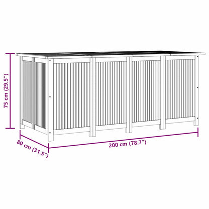 Contenitore da Giardino 200x80x75cm in Legno Massello di Acacia - homemem39