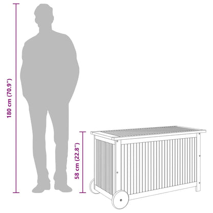 Contenitore Giardino con Ruote 90x50x58cm Legno Massello Acacia - homemem39