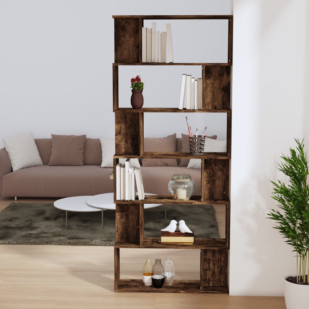 Libreria/Divisorio Rovere Fumo 80x24x192cm in Legno Ingegnerizzato | homemem39