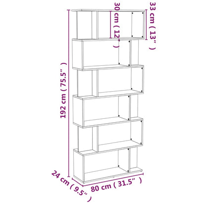 Libreria/Divisorio Grigio Sonoma 80x24x192 cm Legno Ingegnerizzato | homemem39