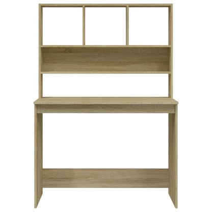 Scrivania Mensole Rovere Sonoma 102x45x148 cm Legno Multistrato - homemem39