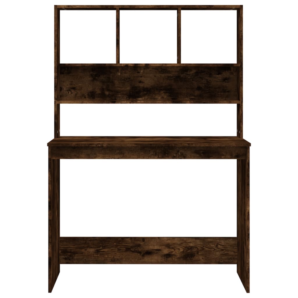 Scrivania Mensole Rovere Fumo 102x45x148 cm Legno Multistrato - homemem39