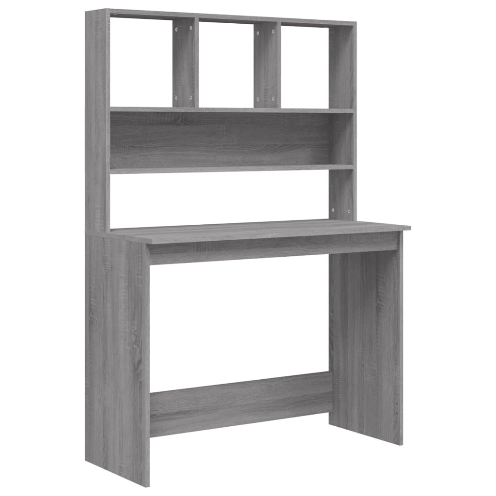 Scrivania Mensole Grigio Sonoma 102x45x148 cm Legno Multistrato - homemem39