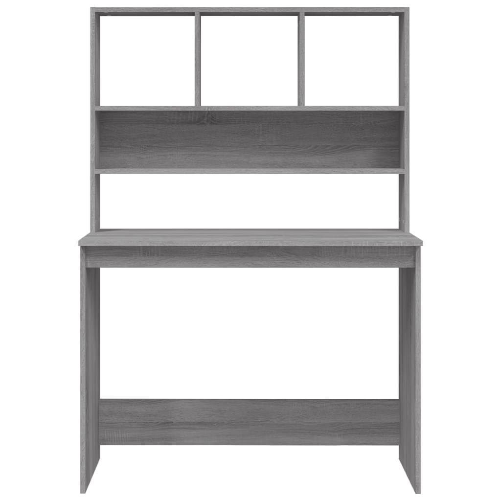 Scrivania Mensole Grigio Sonoma 102x45x148 cm Legno Multistrato - homemem39