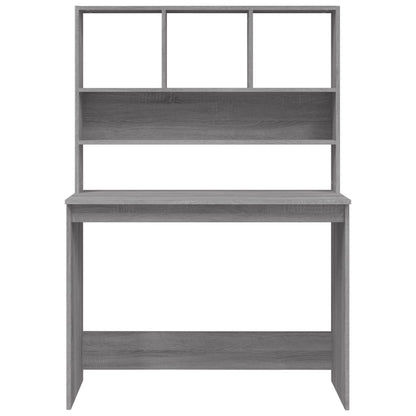 Scrivania Mensole Grigio Sonoma 102x45x148 cm Legno Multistrato - homemem39