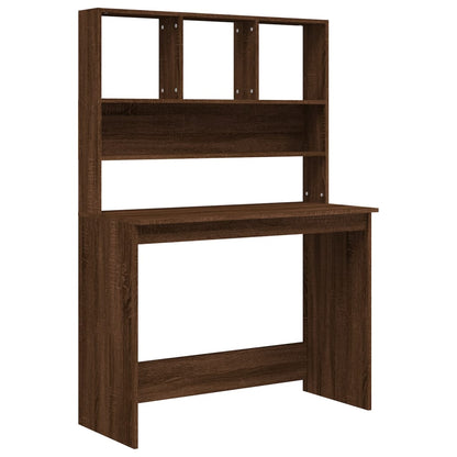 Scrivania Mensole Rovere Marrone 102x45x148cm Legno Multistrato