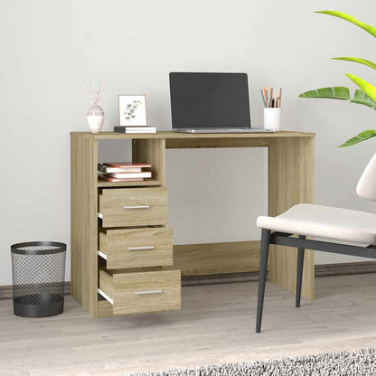 Scrivania Cassetti Rovere Sonoma 102x50x76 cm Legno Multistrato | homemem39