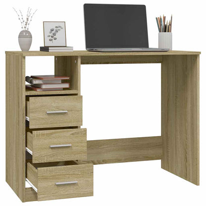 Scrivania Cassetti Rovere Sonoma 102x50x76 cm Legno Multistrato | homemem39