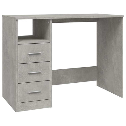 Scrivania Cassetti Grigio Cemento 102x50x76cm Legno Ingegnerizzato