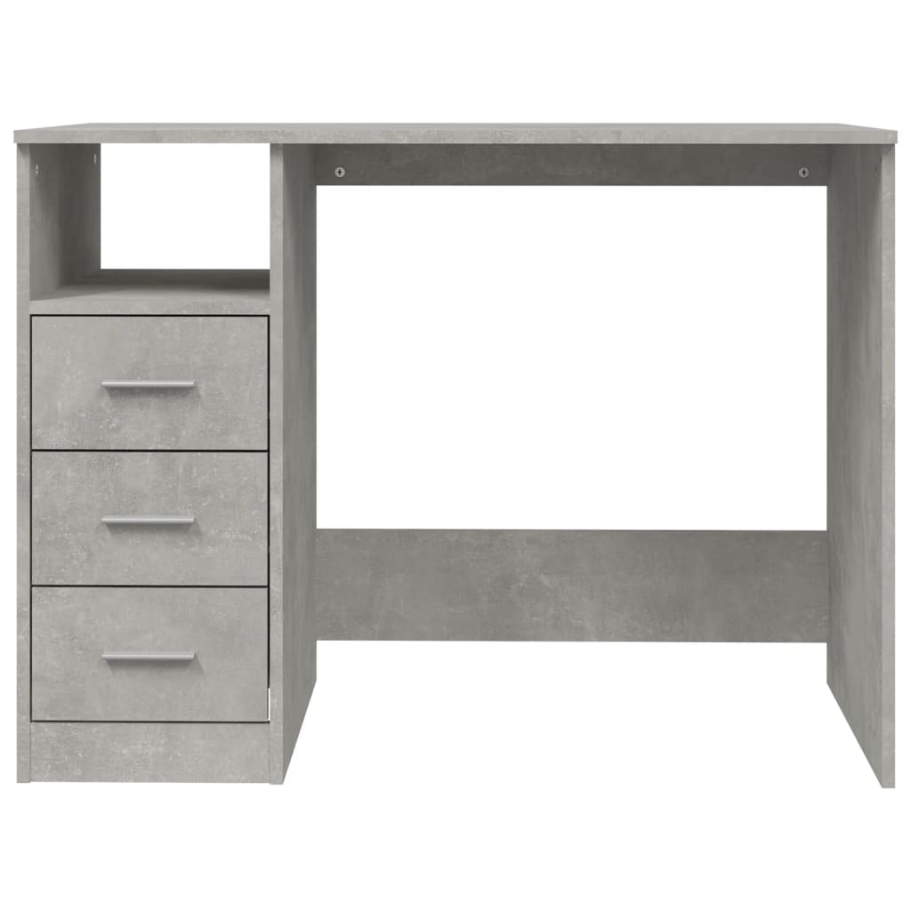 Scrivania Cassetti Grigio Cemento 102x50x76cm Legno Multistrato