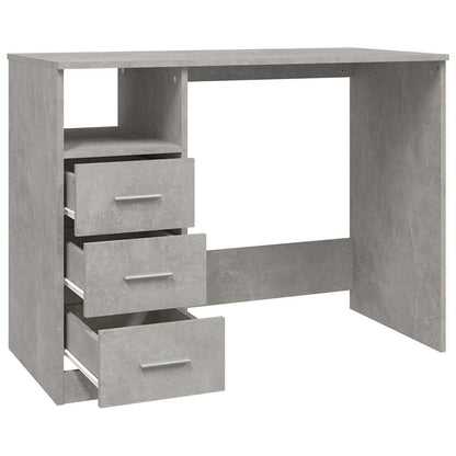 Scrivania Cassetti Grigio Cemento 102x50x76cm Legno Ingegnerizzato
