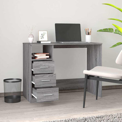 Scrivania Cassetti Grigio Sonoma 102x50x76 cm Legno Ingegnerizzato