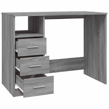 Scrivania Cassetti Grigio Sonoma 102x50x76 cm Legno Ingegnerizzato