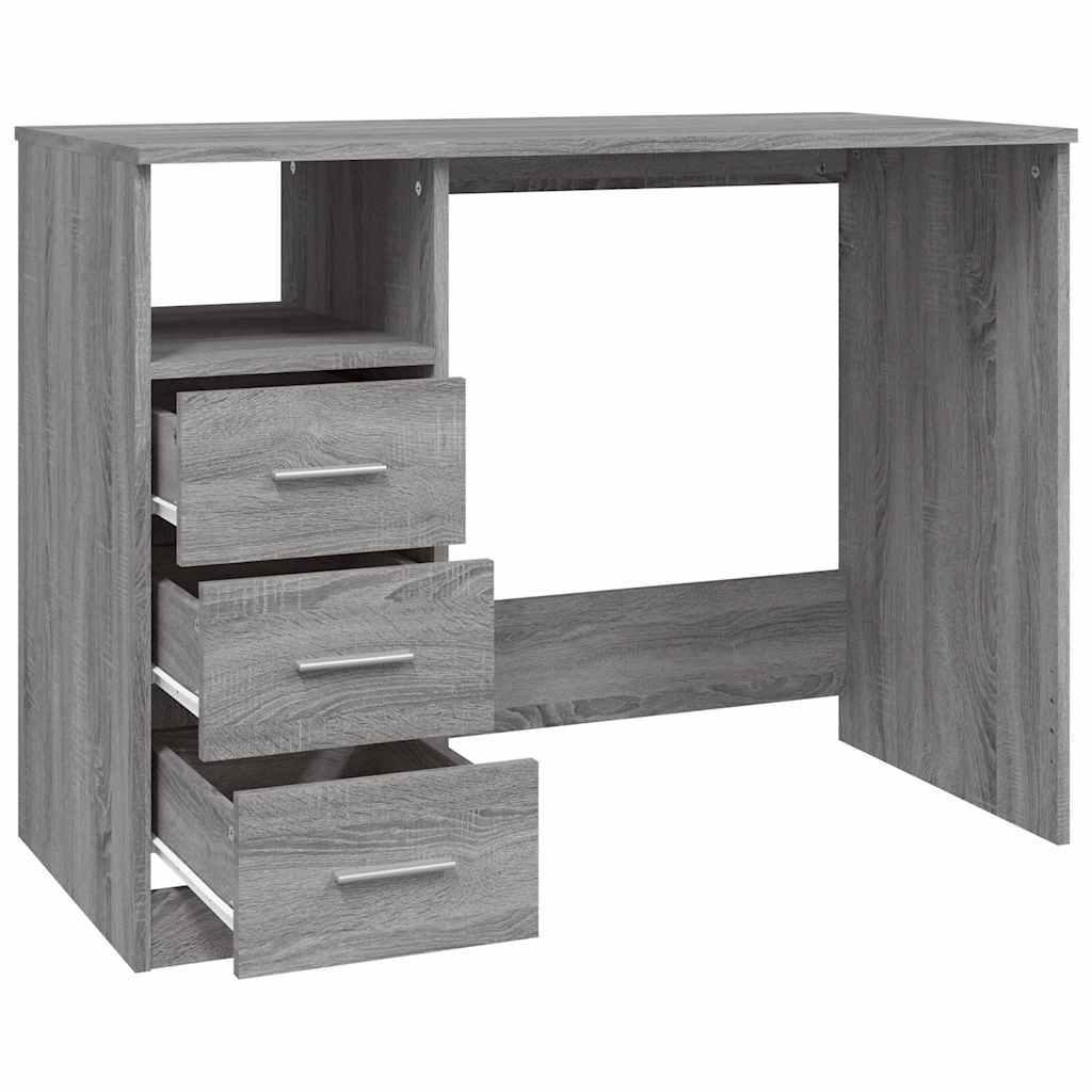 Scrivania Cassetti Grigio Sonoma 102x50x76 cm Legno Multistrato