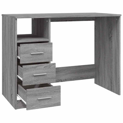 Scrivania Cassetti Grigio Sonoma 102x50x76 cm Legno Multistrato