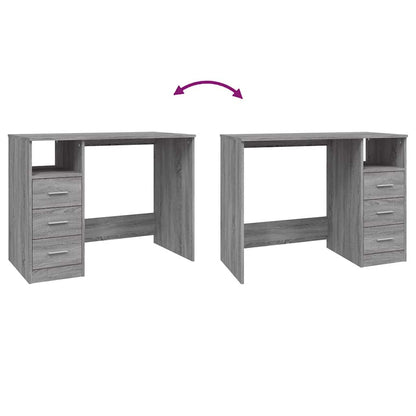Scrivania Cassetti Grigio Sonoma 102x50x76 cm Legno Ingegnerizzato