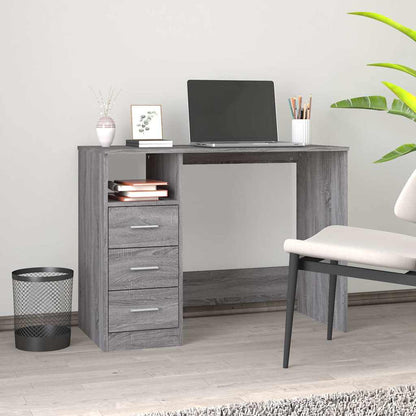 Scrivania Cassetti Grigio Sonoma 102x50x76 cm Legno Ingegnerizzato