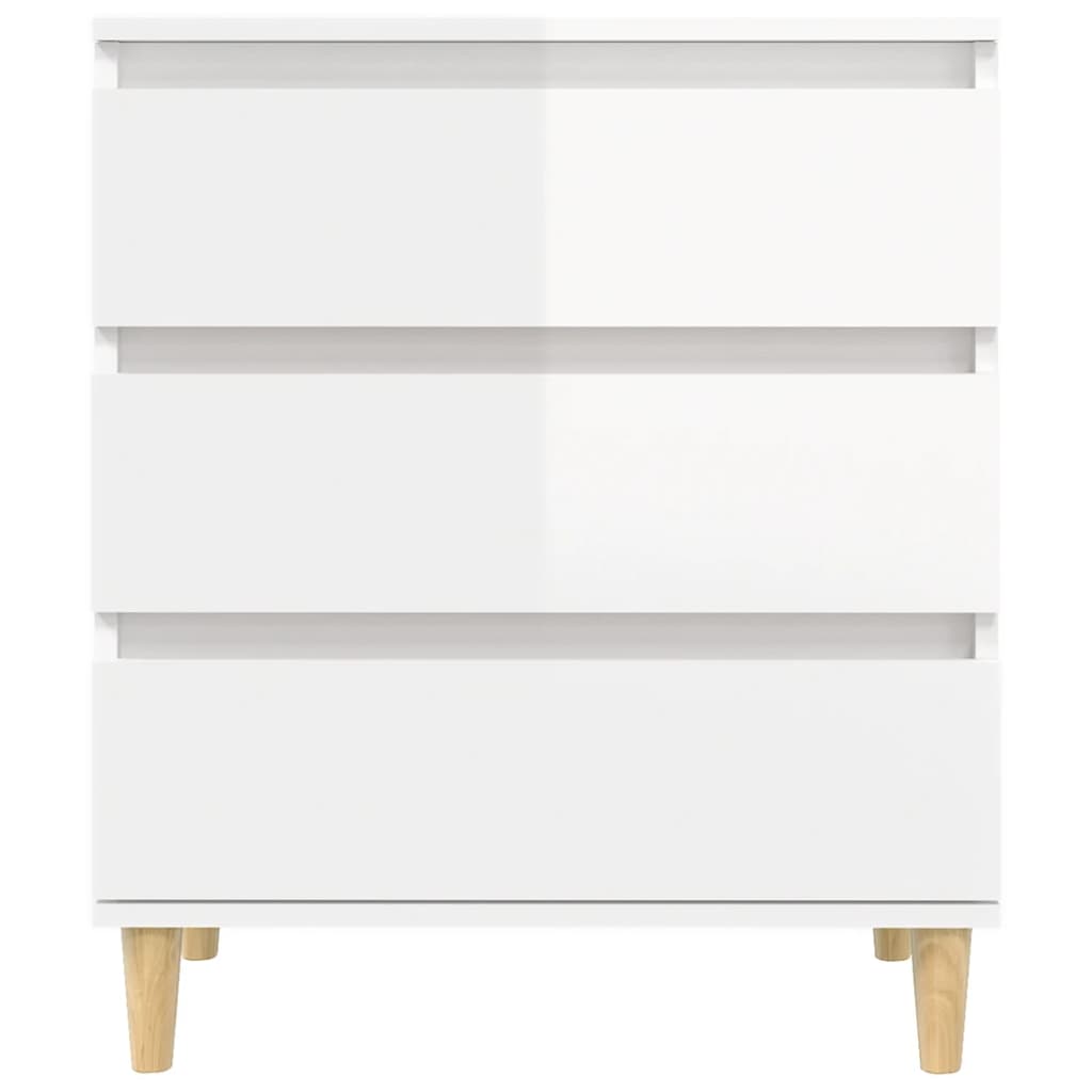 Credenza Bianco Lucido 60x35x70 cm in Legno Multistrato - homemem39