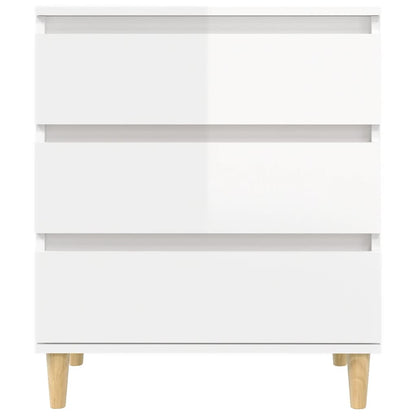 Credenza Bianco Lucido 60x35x70 cm in Legno Multistrato - homemem39