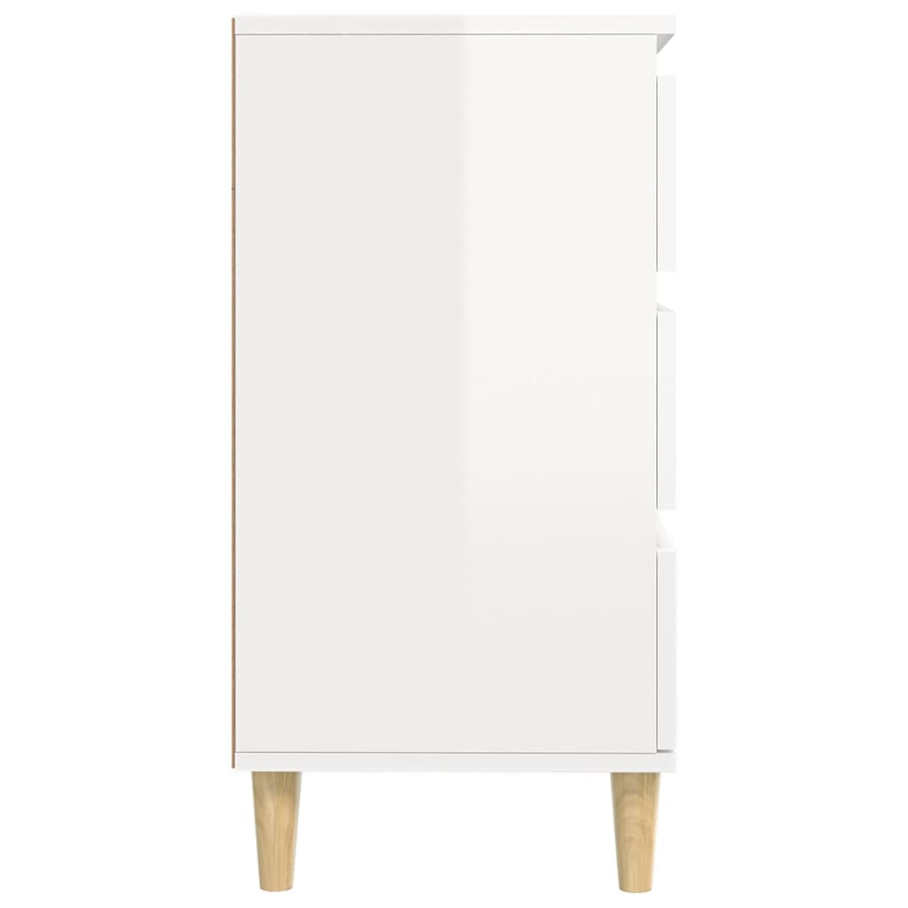 Credenza Bianco Lucido 60x35x70 cm in Legno Multistrato