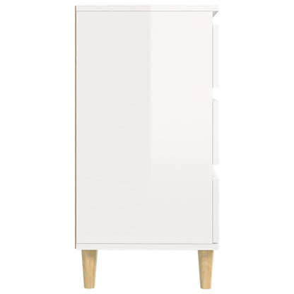 Credenza Bianco Lucido 60x35x70 cm in Legno Multistrato