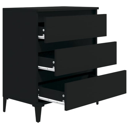 Credenza Nero 60x35x70 cm in Legno Multistrato