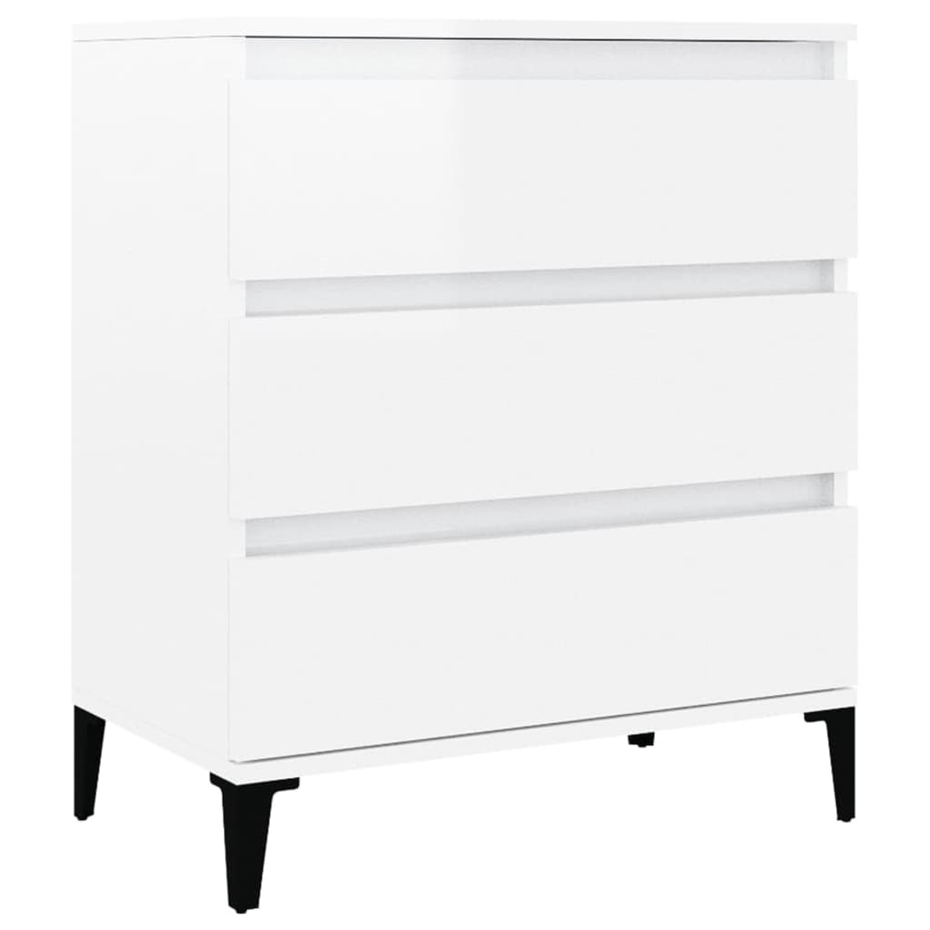 Credenza Bianco Lucido 60x35x70 cm in Legno Multistrato - homemem39