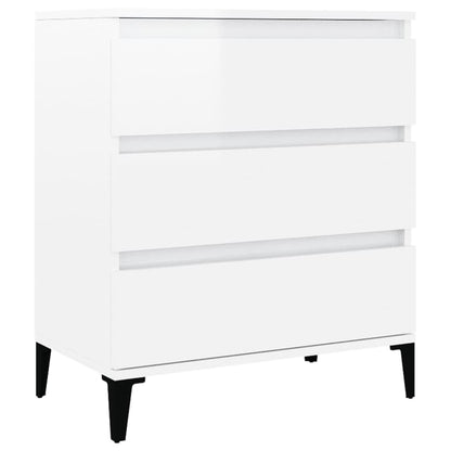 Credenza Bianco Lucido 60x35x70 cm in Legno Multistrato - homemem39