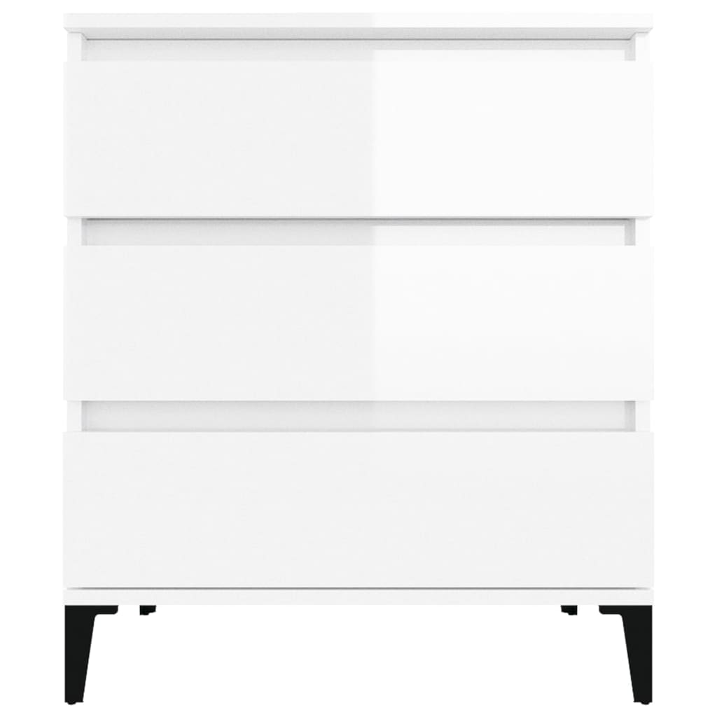 Credenza Bianco Lucido 60x35x70 cm in Legno Multistrato - homemem39