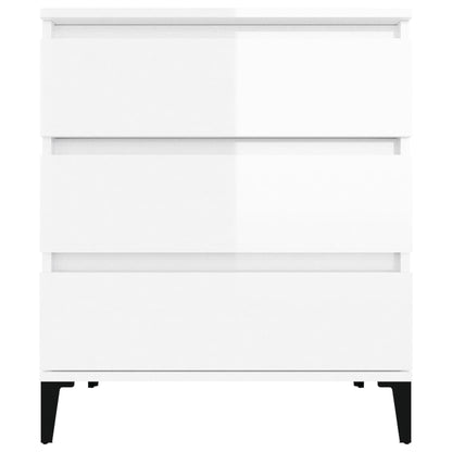 Credenza Bianco Lucido 60x35x70 cm in Legno Multistrato - homemem39