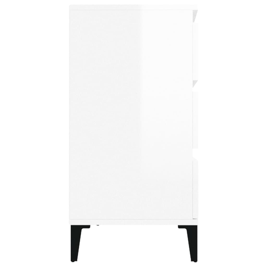 Credenza Bianco Lucido 60x35x70 cm in Legno Multistrato - homemem39