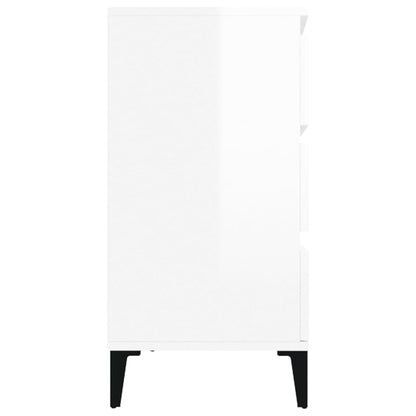 Credenza Bianco Lucido 60x35x70 cm in Legno Multistrato - homemem39