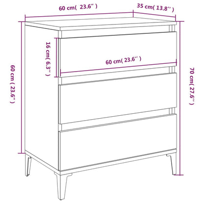 Credenza Rovere Sonoma 60x35x70 cm in Legno Multistrato