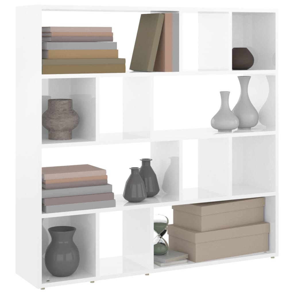 Libreria/Divisorio Bianco Lucido 105x24x102 cm | homemem39