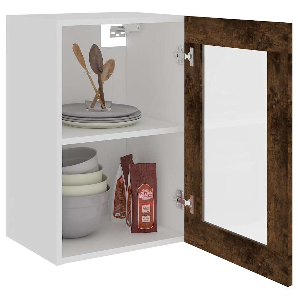 Mobile Pensile “Lyon” Vetro Rovere Fumo 40x31x60 cm