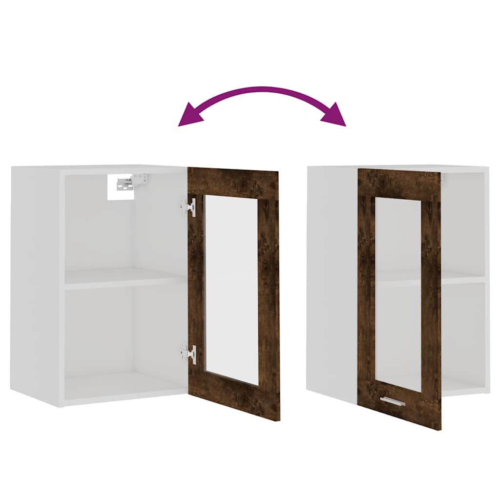 Mobile Pensile “Lyon” Vetro Rovere Fumo 40x31x60 cm | homemem39