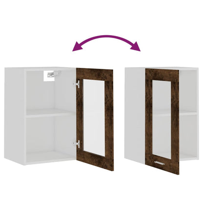 Mobile Pensile “Lyon” Vetro Rovere Fumo 40x31x60 cm - homemem39