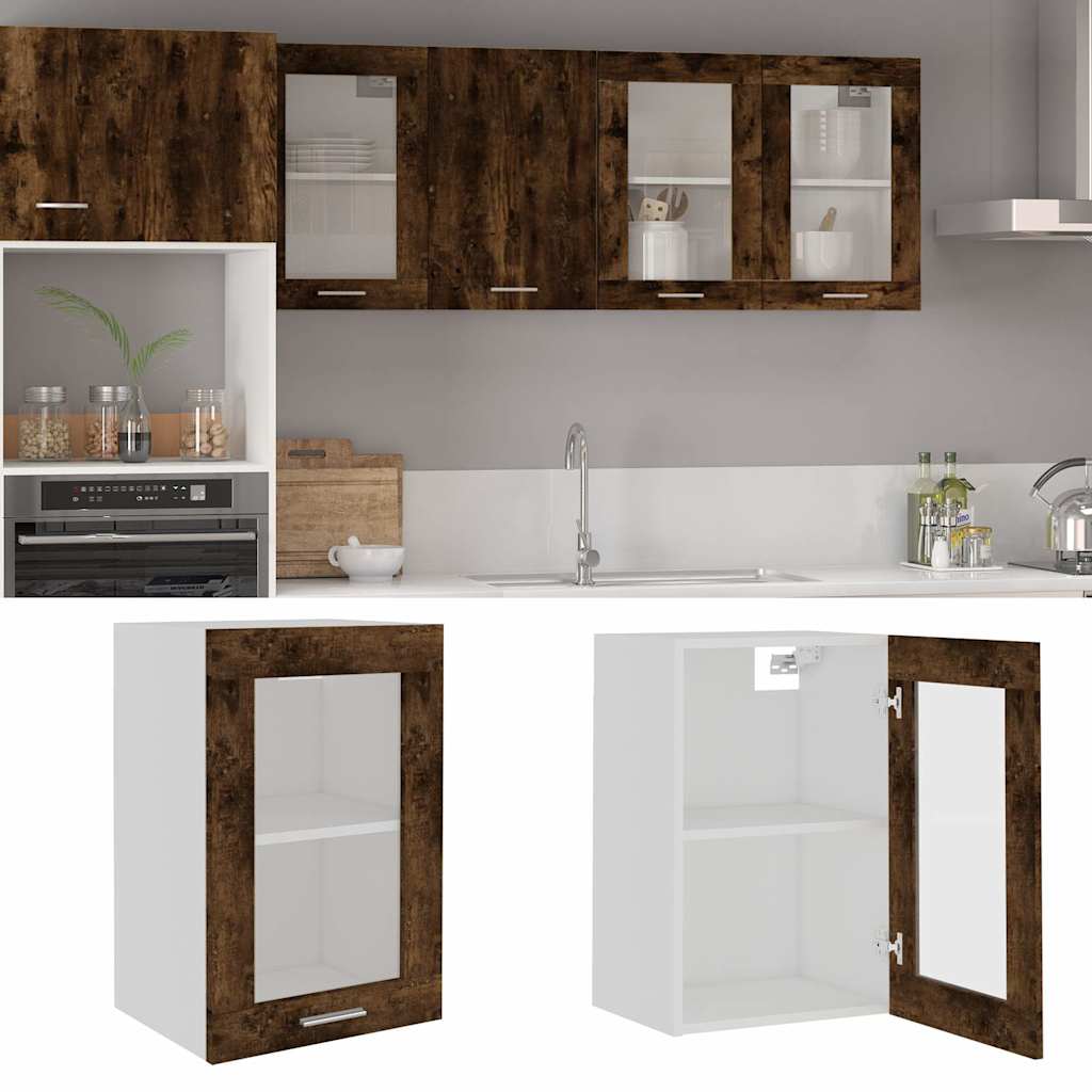 Mobile Pensile “Lyon” Vetro Rovere Fumo 40x31x60 cm | homemem39