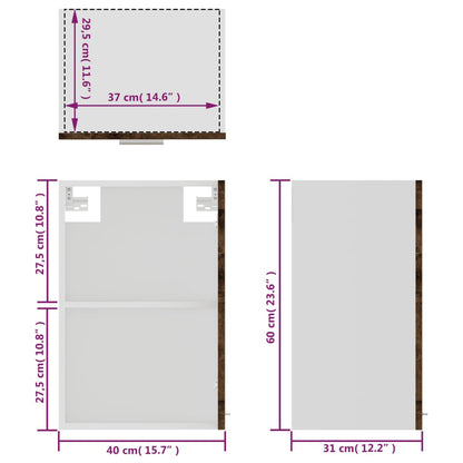 Mobile Pensile “Lyon” Vetro Grigio Sonoma 40x31x60cm | homemem39