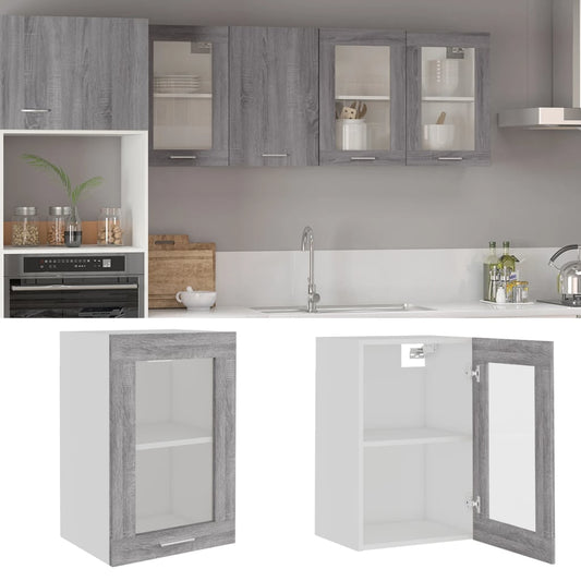 Mobile Pensile “Lyon” Vetro Grigio Sonoma 40x31x60cm | homemem39