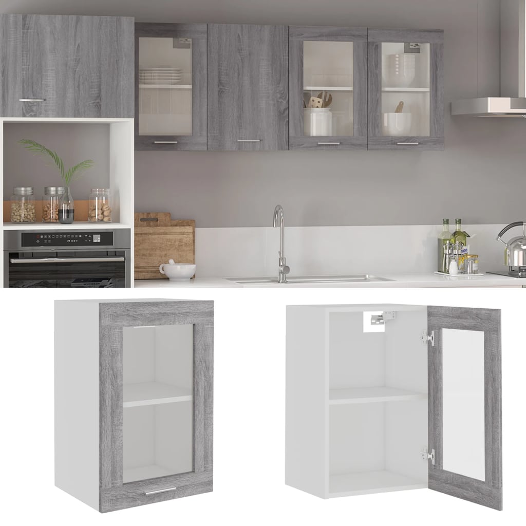 Mobile Pensile “Lyon” Vetro Grigio Sonoma 40x31x60cm