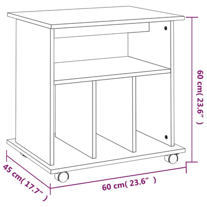 Armadietto con Ruote Grigio Sonoma 60x45x60cm Legno Multistrato | homemem39