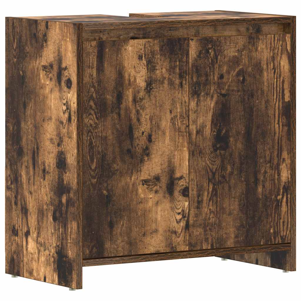 Armadietto Bagno Rovere Fumo 60x33x60 cm in Legno Multistrato