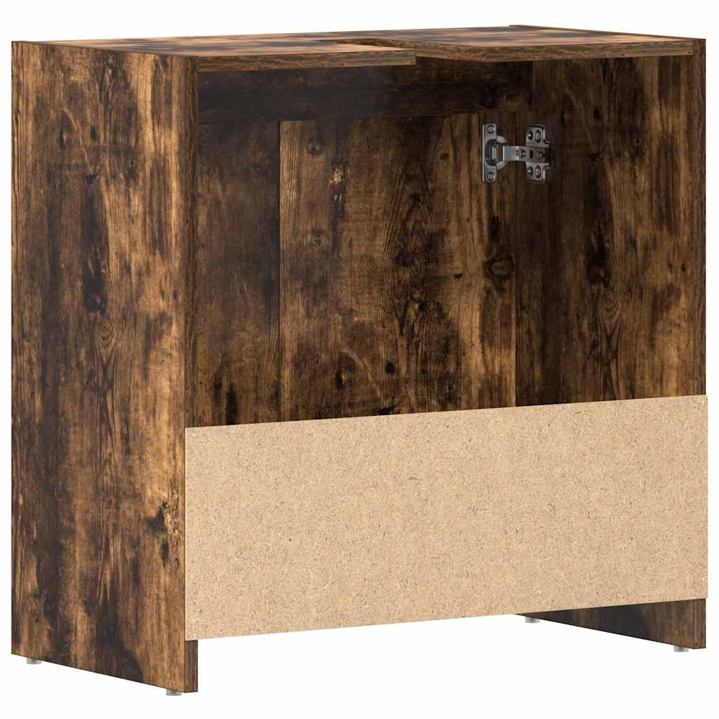 Armadietto Bagno Rovere Fumo 60x33x60 cm in Legno Multistrato